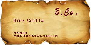 Birg Csilla névjegykártya